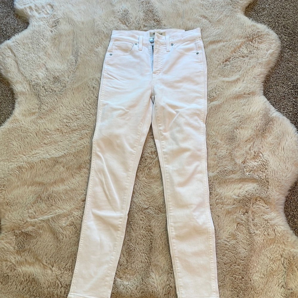 Madewell 10‎ inch high rise skinny pure white